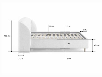 Кровать Сонум Valencia Экокожа Белый (с подъемным механизмом) 80х190
