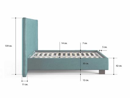 Кровать Сонум Barbara Экокожа Коричневая (с подъемным механизмом) 140х190