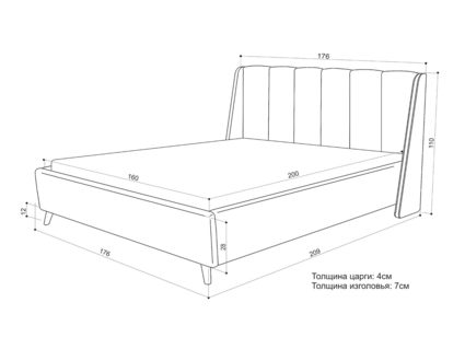Кровать Sontelle Style Skordia Luxa Milk 90х190