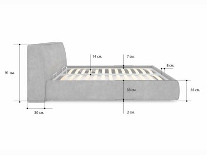 Кровать Сонум Altea Кашемир Горчичный (с подъемным механизмом) 80х190