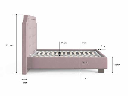 Кровать Сонум Elysium Глазго Серый (с подъемным механизмом) 140х200