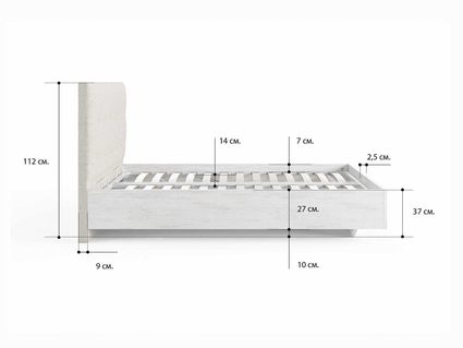 Кровать Сонум Vena Ясень Ориноко + Кашемир Латте (с подъемным механизмом) 80х190